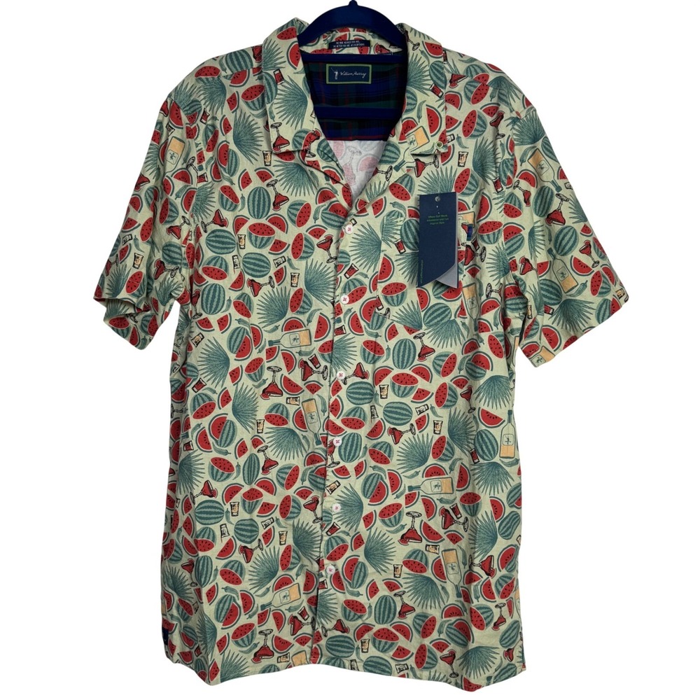 William Murray Men's XL Watermelon Cocktail Print Button Down Shirt NWT Golf
